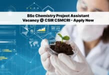 BSc Chemistry Project Assistant Vacancy @ CSIR CSMCRI - Apply Now