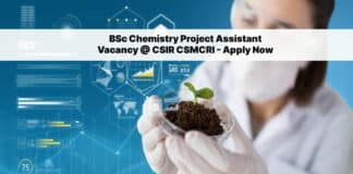BSc Chemistry Project Assistant Vacancy @ CSIR CSMCRI - Apply Now