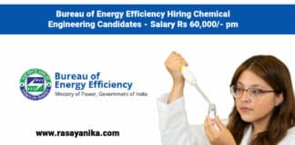 Govt BEE Hiring Chemical Engineering Candidates - Salary Rs 60,000/- pm