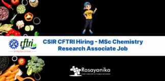 CSIR CFTRI Hiring - MSc Chemistry Research Associate Job - Applications Invited