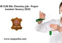 CSIR CLRI BSc Chemistry Job - Project Assistant Vacancy 2022