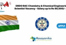 DRDO RAC Chemistry & Chemical Engineering Scientist Vacancy - Salary up to Rs 88,000_- pm (1)