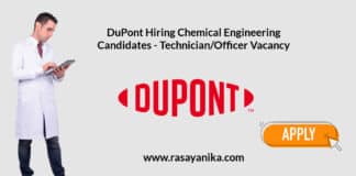 DuPont Hiring Chemical Engineering Candidates - Technician/Officer Vacancy