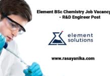 Element BSc Chemistry Job Vacancy 2022 - R&D Engineer Post