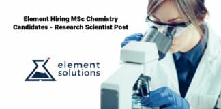 Element Hiring MSc Chemistry Candidates - Research Scientist Post