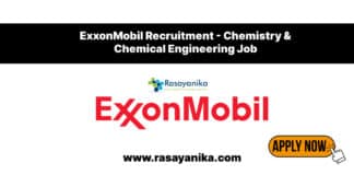 ExxonMobil Recruitment - Chemistry & Chemical Engineering Job