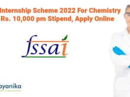 FSSAI Internship Scheme 2022