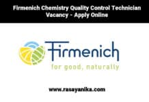 Firmenich Chemistry Quality Control Technician Vacancy - Apply Online