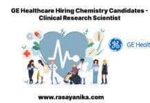 GE Healthcare Hiring Chemistry Candidates - Clinical Research Scientist