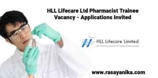 Govt HLL Lifecare Ltd Pharmacist Trainee Vacancy - Applications Invited