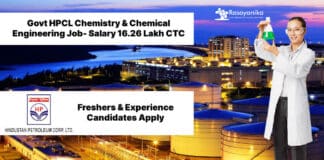 Govt HPCL Chemistry & Chemical Engineering Job - Freshers & Experience Apply - Salary 16.26 Lakh CTC