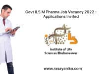 Govt ILS M Pharma Job Vacancy 2022 - Applications Invited