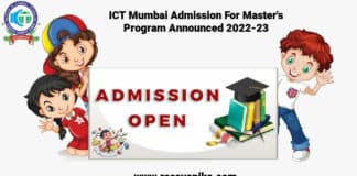 ICT Mumbai Admission For Master's Program Announced 2022-23 - Applications Invited