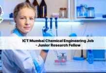 ICT Mumbai Chemical Engineering Job - Junior Research Fellow