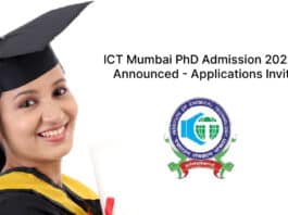ICT Mumbai PhD Admission 2022-23 Announced - Applications Invited