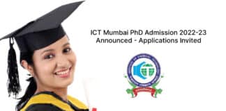 ICT Mumbai PhD Admission 2022-23 Announced - Applications Invited