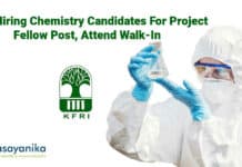 KFRI Hiring Chemistry Candidates