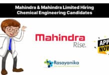 Mahindra & Mahindra Limited Hiring Chemical Engineering Candidates