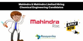 Mahindra & Mahindra Limited Hiring Chemical Engineering Candidates