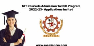 NIT Rourkela Admission To PhD Program - Applications Invited