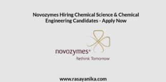 Novozymes Hiring Chemical Science & Chemical Engineering Candidates - Apply Now