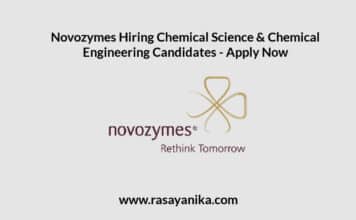 Novozymes Hiring Chemical Science & Chemical Engineering Candidates – Apply Now Novozymes Hiring Chemical Science & Chemical Engineering Candidates - Apply Now