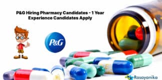P&G Hiring Pharmacy Candidates - 1 Year Experience Candidates Apply