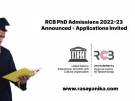 RCB PhD Admissions 2022-23 Announced - Applications Invited