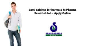 Sami Sabinsa B Pharma & M Pharma Scientist Job - Apply Online