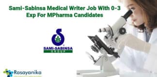 Sami-Sabinsa Medical Writer Job