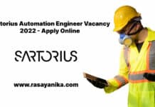 Sartorius Automation Engineer Vacancy 2022 - Apply Online