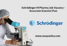 Schrödinger M Pharma Job Vacancy - Associate Scientist Post