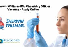 Sherwin Williams BSc Chemistry Officer Vacancy - Apply Online