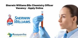 Sherwin Williams BSc Chemistry Officer Vacancy - Apply Online