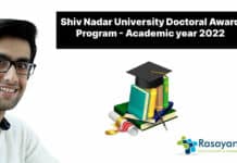 Shiv Nadar University Doctoral Award Program - Academic year 2022