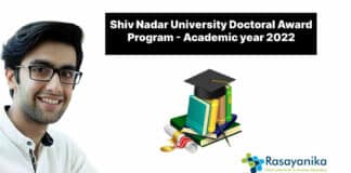 Shiv Nadar University Doctoral Award Program - Academic year 2022