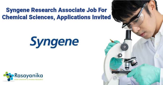 Syngene Research Associate Vacancy
