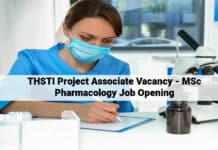 THSTI Project Associate Vacancy - MSc Pharmacology Job Opening