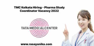 TMC Kolkata Hiring - Pharma Study Coordinator Vacancy 2022