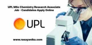 UPL MSc Chemistry Research Associate Job - Candidates Apply Online