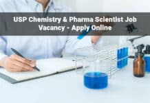 USP Chemistry & Pharma Scientist Job Vacancy - Apply Online