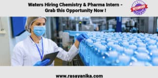 Waters Hiring Chemistry & Pharma Intern - Grab this Opportunity Now !