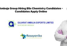 Ambuja Group Hiring BSc Chemistry Candidates - Candidates Apply Online