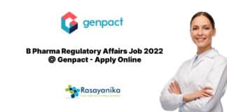 B Pharma Regulatory Affairs Job 2022 @ Genpact - Apply Online