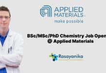 BSc/MSc/PhD Chemistry Job Opening @ Applied Materials