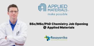 BSc/MSc/PhD Chemistry Job Opening @ Applied Materials