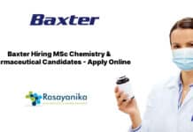 Baxter Hiring MSc Chemistry & Pharmaceutical Candidates - Apply Online