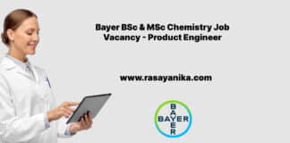 Bayer BSc & MSc Chemistry Job Vacancy - Product Engineer