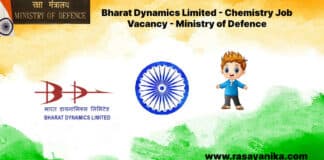 Bharat Dynamics Limited - Chemistry Job Vacancy - Ministry of Defence