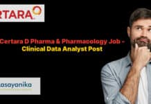 Certara D Pharma & Pharmacology Job - Clinical Data Analyst Post